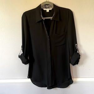 Classic DVF Black Button Down